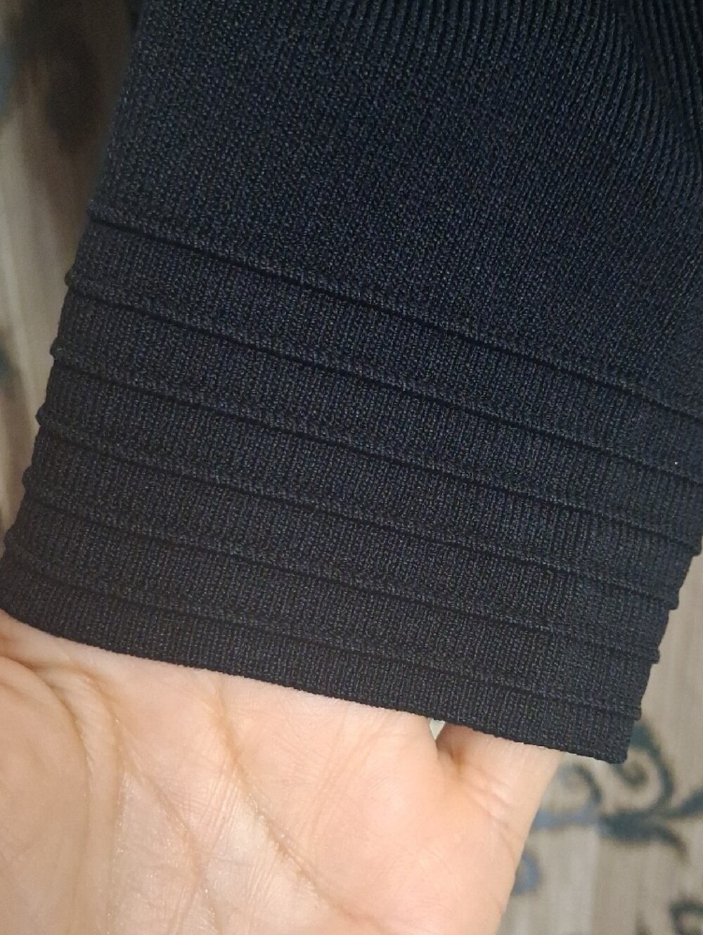 Finity Black Ribbed Long Sleeve Top - Picture 3 of 6
